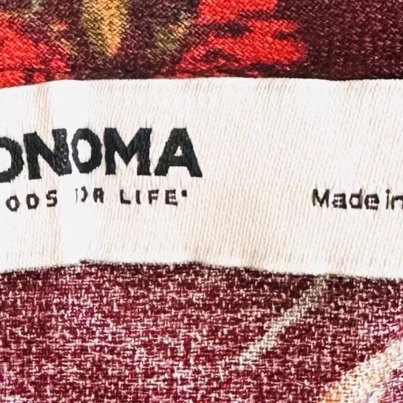 NWT SONOMA Women Long Sleeve Keyhole Neck Pullover Red Floral Shirt Plus Sz 2X - Picture 10 of 12